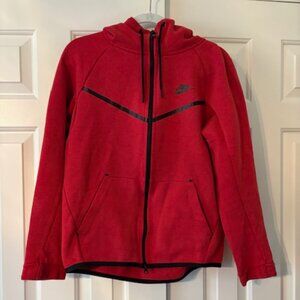 NIKE TECH FLEECE RARE RED HOODIE JACKET PREOWNED 805144-654